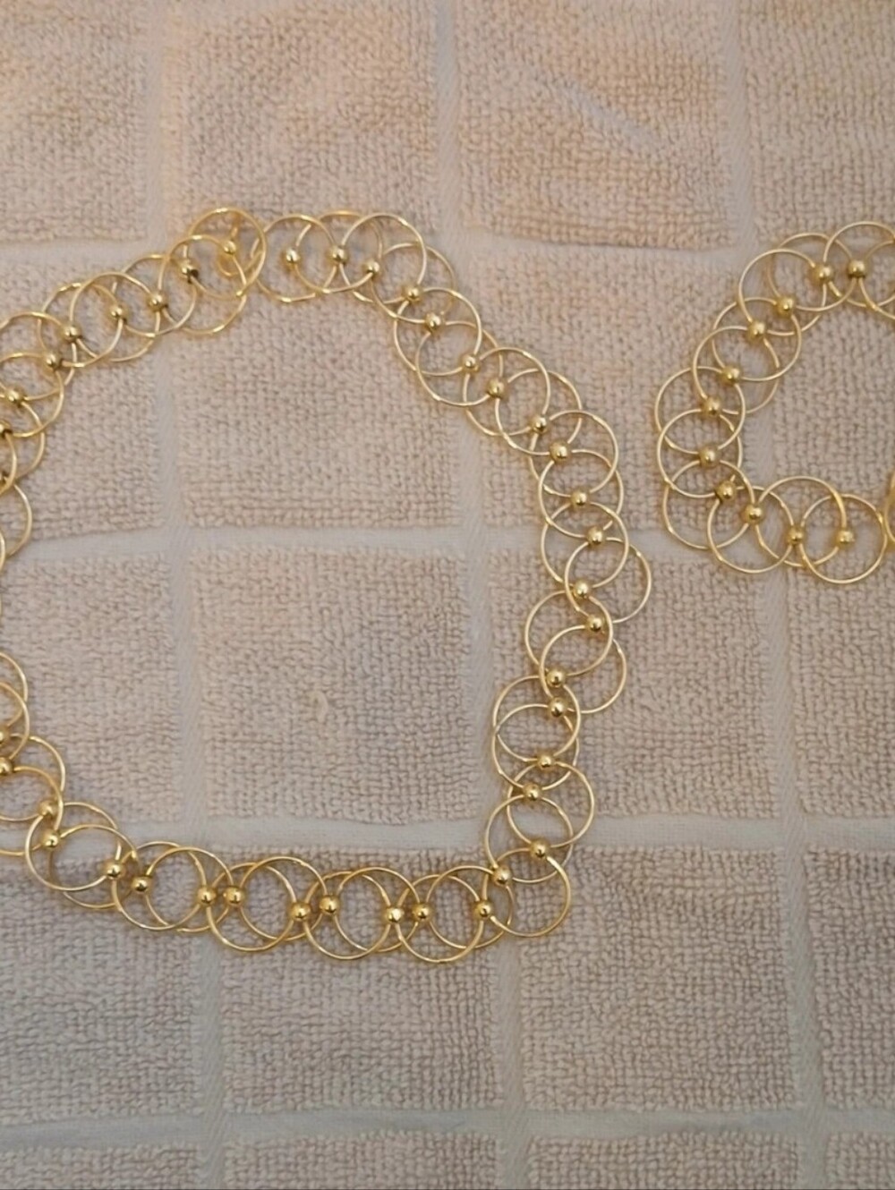Vintage MMA USA Gold Plated Interlocking Circle Link Necklace & Bracelet Set